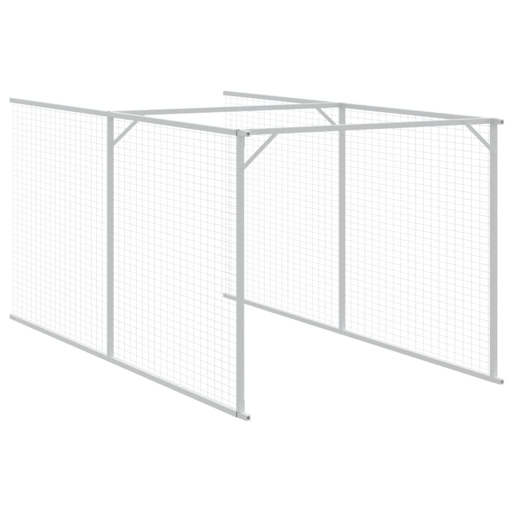 Casetta Cani Tetto Grigio Chiaro 117x609x123 cm Acciaio Zincato