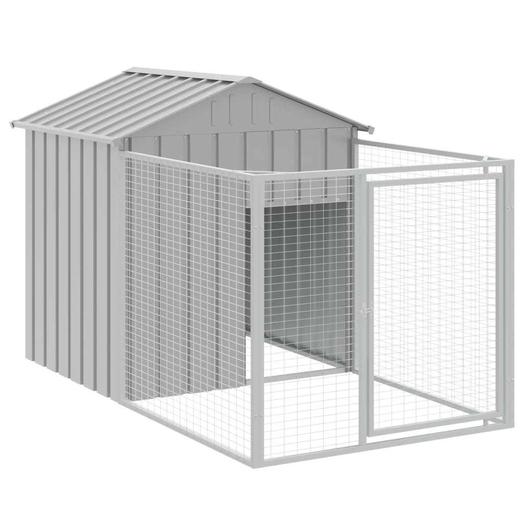 Casetta Cani Tetto Grigio Chiaro 117x1017x123cm Acciaio Zincato