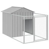 Casetta Cani Tetto Grigio Chiaro 117x1221x123cm Acciaio Zincato