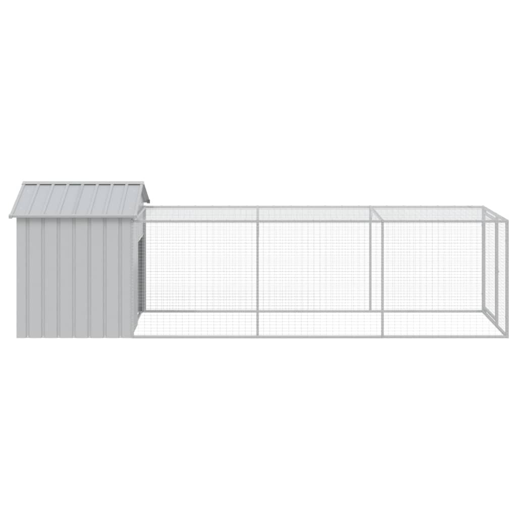 Pollaio Area Corsa Grigio Chiaro 117x405x123 cm Acciaio Zincato