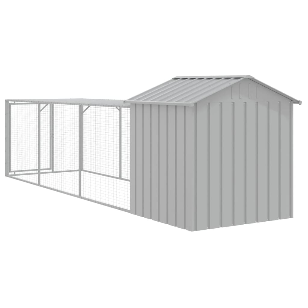 Pollaio Area Corsa Grigio Chiaro 117x405x123 cm Acciaio Zincato