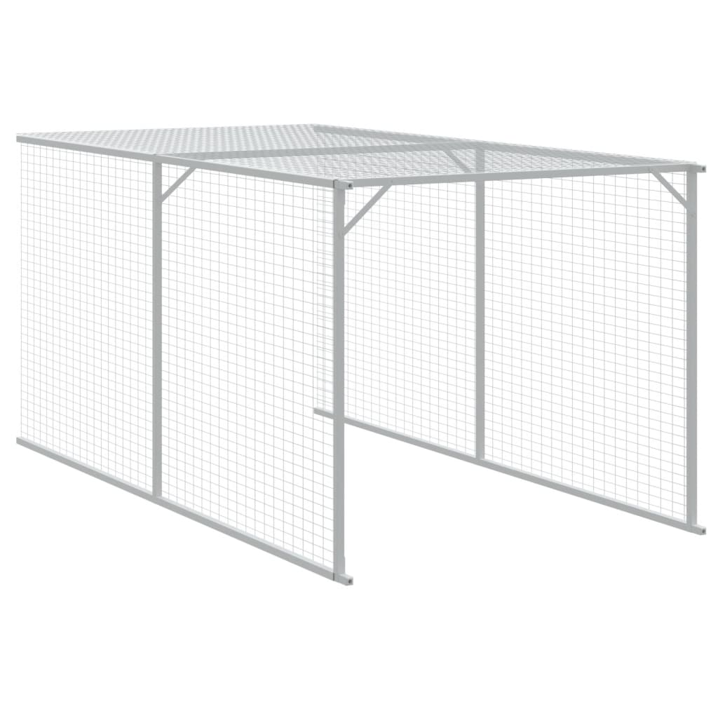 Pollaio Area Corsa Grigio Chiaro 117x405x123 cm Acciaio Zincato