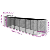 Pollaio Area Corsa Grigio Chiaro 117x609x123 cm Acciaio Zincato