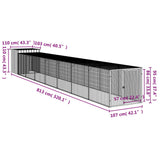 Pollaio con Area Corsa Antracite 110x813x110 cm Acciaio Zincato