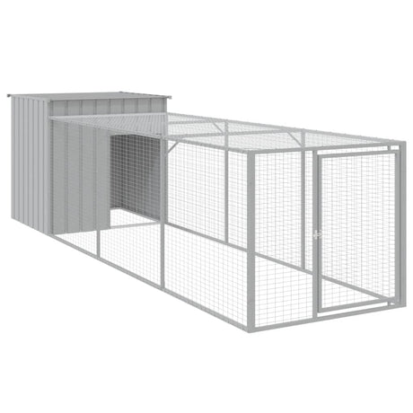 Pollaio Area Corsa Grigio Chiaro 110x405x110 cm Acciaio Zincato