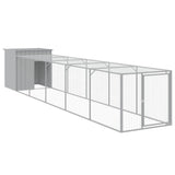 Pollaio Area Corsa Grigio Chiaro 110x609x110 cm Acciaio Zincato