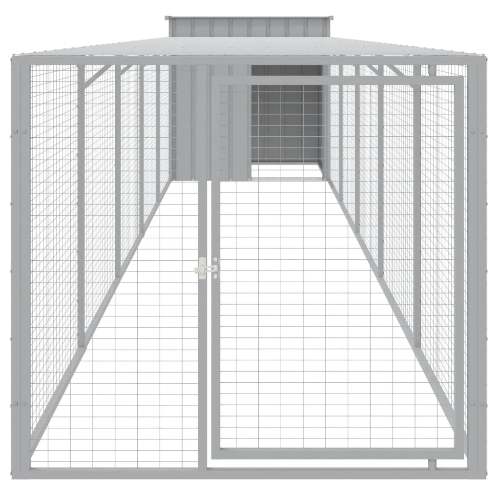 Pollaio Area Corsa Grigio Chiaro 110x609x110 cm Acciaio Zincato