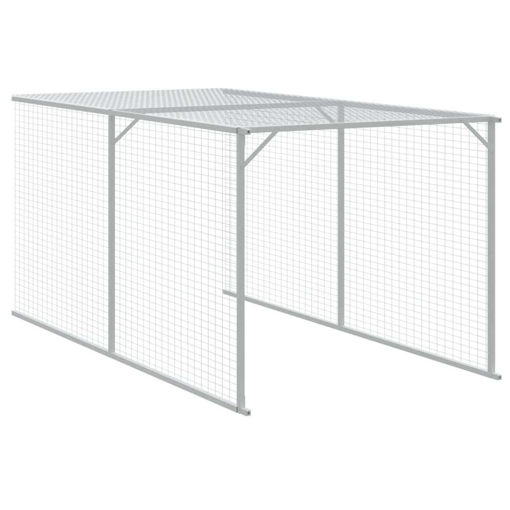 Pollaio Area Corsa Grigio Chiaro 110x609x110 cm Acciaio Zincato