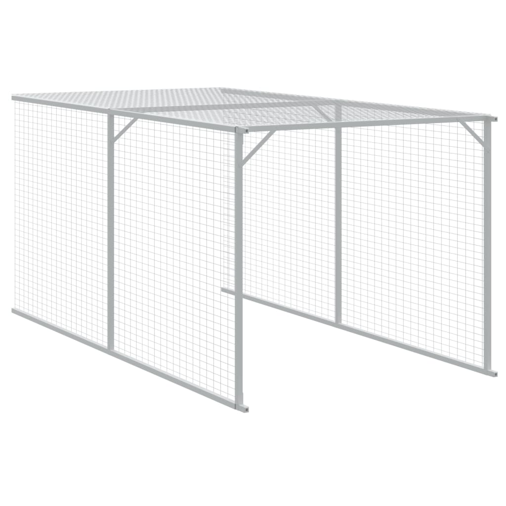 Pollaio Area Corsa Grigio Chiaro 110x813x110 cm Acciaio Zincato