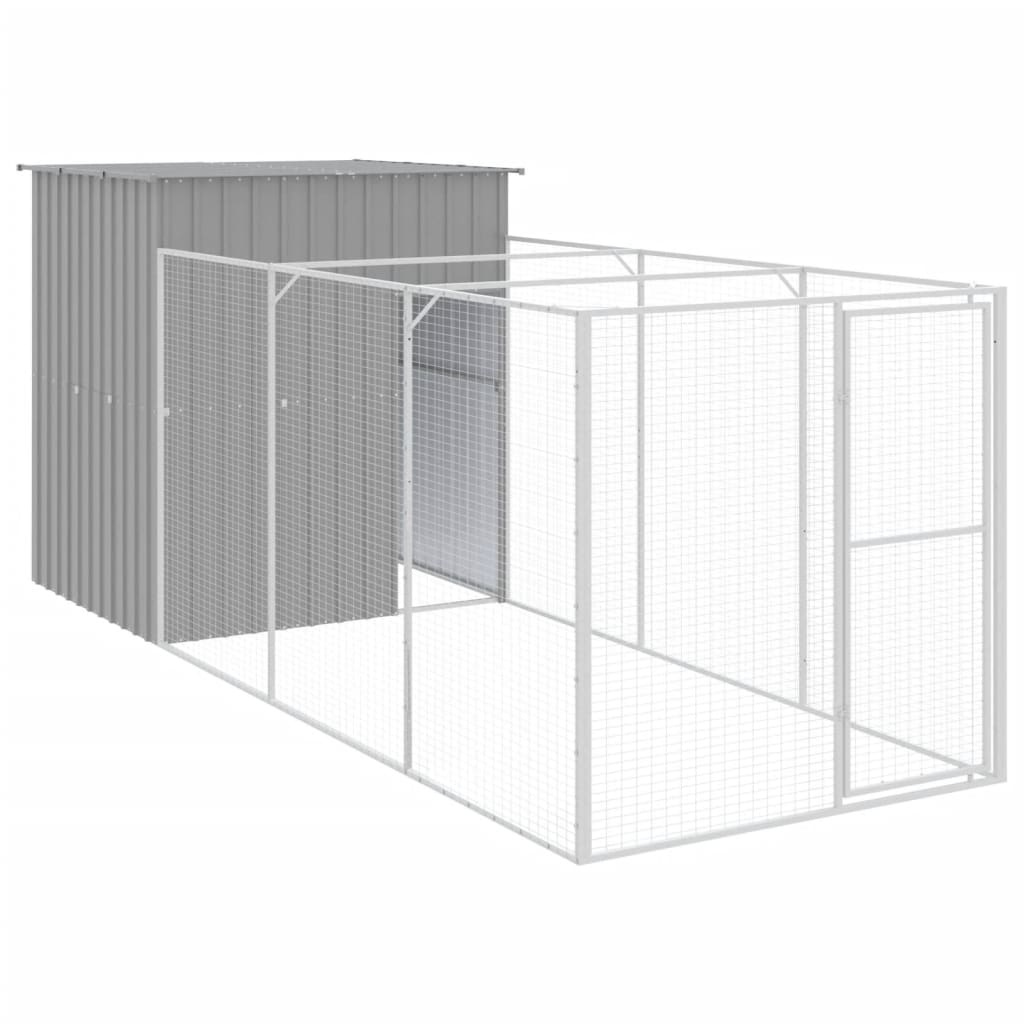 Casetta Cani Corsa Grigio Chiaro 165x455x181 cm Acciaio Zincato