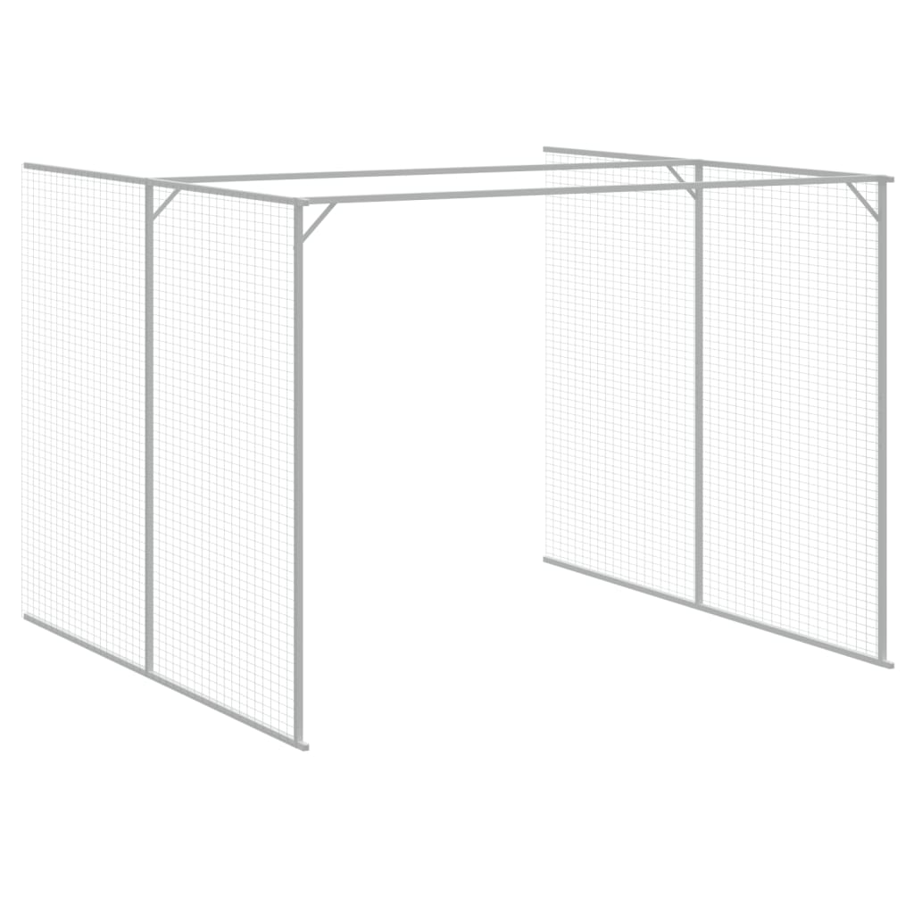 Casetta Cani Corsa Grigio Chiaro 214x661x181 cm Acciaio Zincato