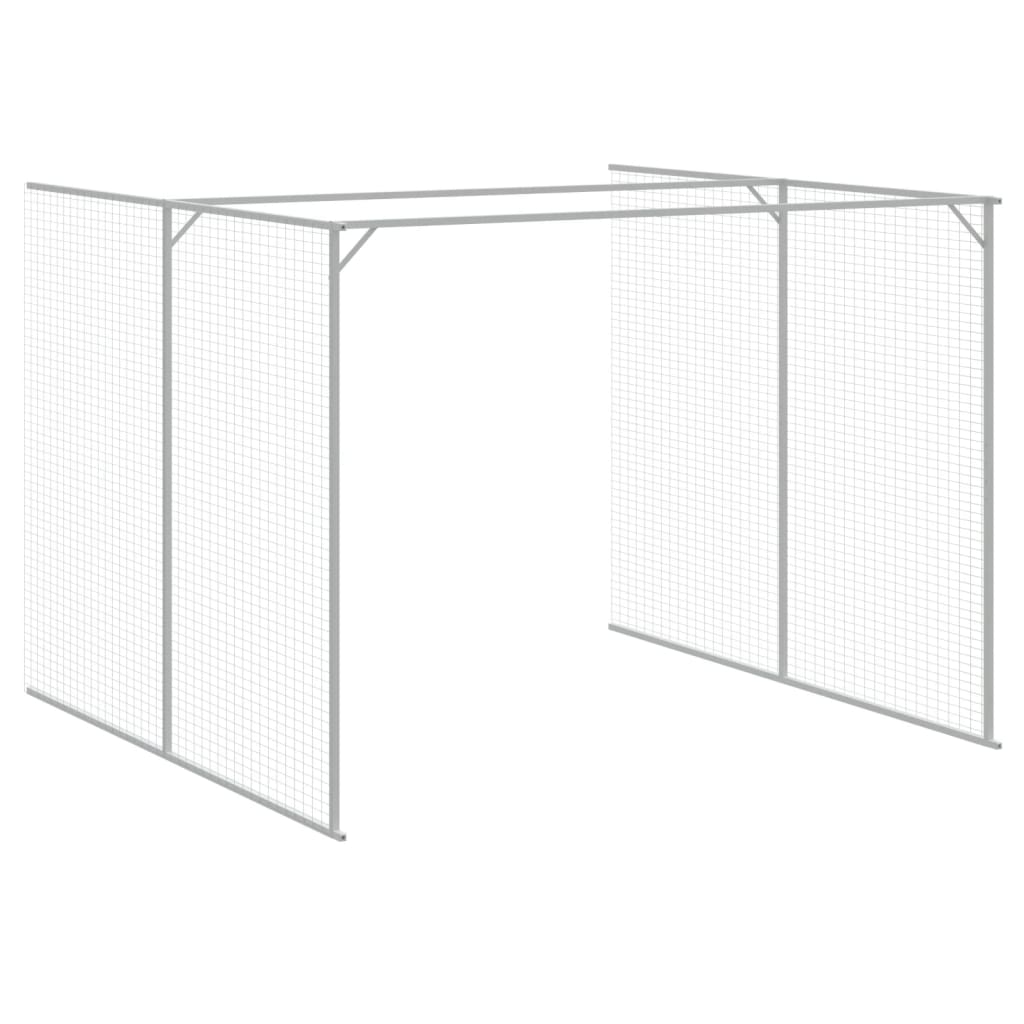 Casetta Cani Corsa Grigio Chiaro 214x1273x181cm Acciaio Zincato