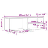 Mobile Porta TV Rovere Marrone 120x34x37 cm Legno Multistrato