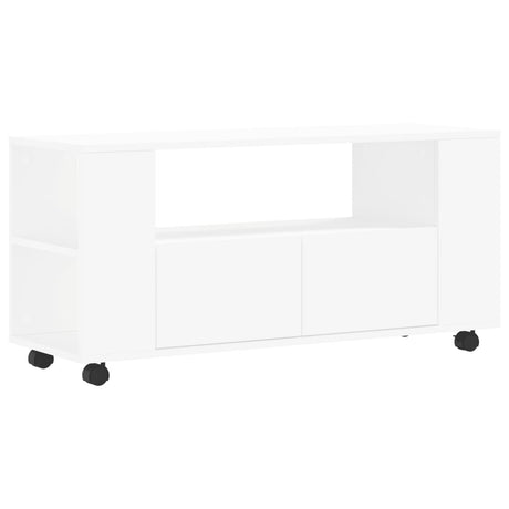 Mobile Porta TV Bianco 102x34,5x43 cm in Legno Multistrato