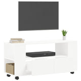 Mobile Porta TV Bianco 102x34,5x43 cm in Legno Multistrato