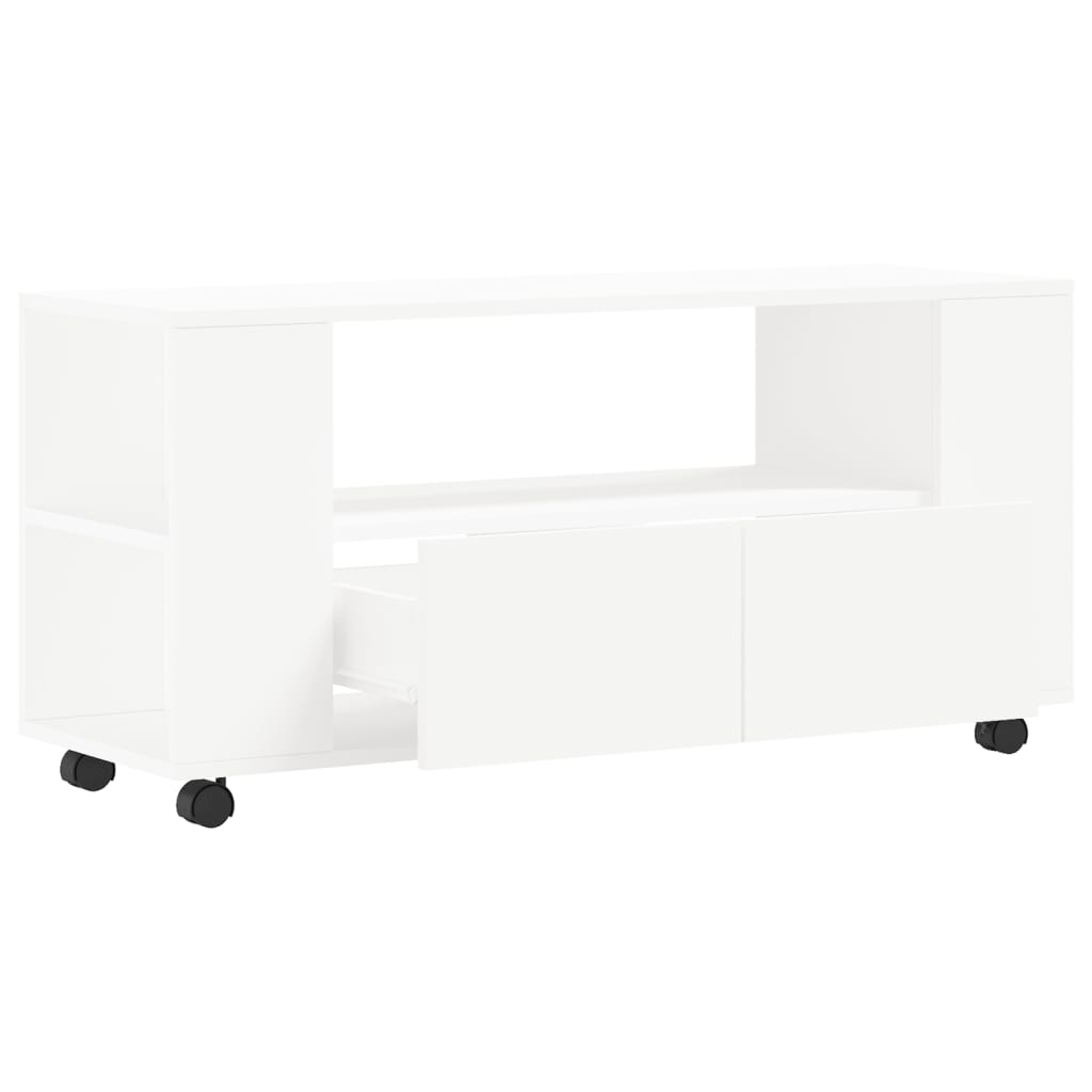 Mobile Porta TV Bianco 102x34,5x43 cm in Legno Multistrato