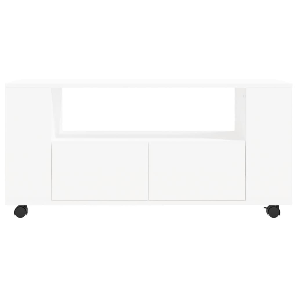 Mobile Porta TV Bianco 102x34,5x43 cm in Legno Multistrato