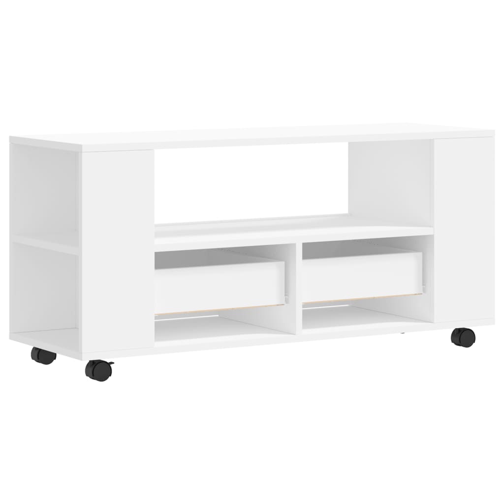 Mobile Porta TV Bianco 102x34,5x43 cm in Legno Multistrato