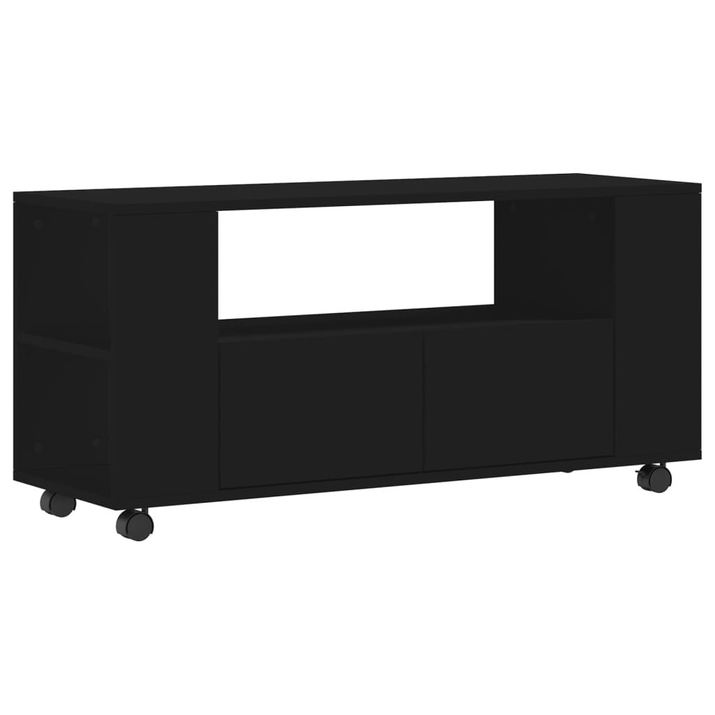 Mobile Porta TV Nero 102x34,5x43 cm in Legno Multistrato