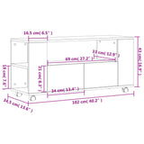 Mobile Porta TV Bianco Lucido 102x34,5x43 cm Legno Multistrato