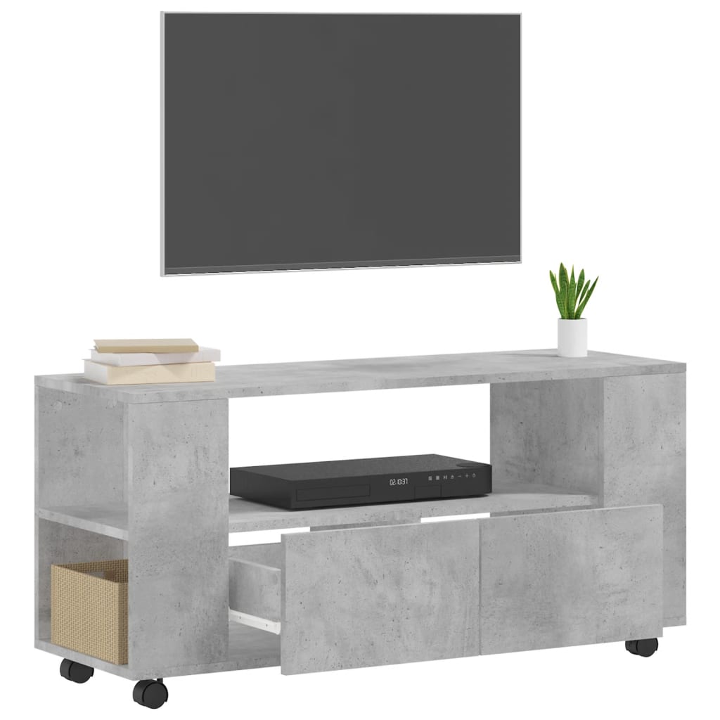 Mobile Porta TV Grigio Cemento 102x34,5x43cm Legno Multistrato