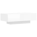 Tavolino Salotto Bianco Lucido 100x49,5x31 cm Legno Multistrato