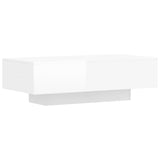 Tavolino Salotto Bianco Lucido 100x49,5x31 cm Legno Multistrato