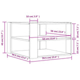 Tavolino Salotto Rovere Sonoma 59,5x59,5x40cm Legno Multistrato