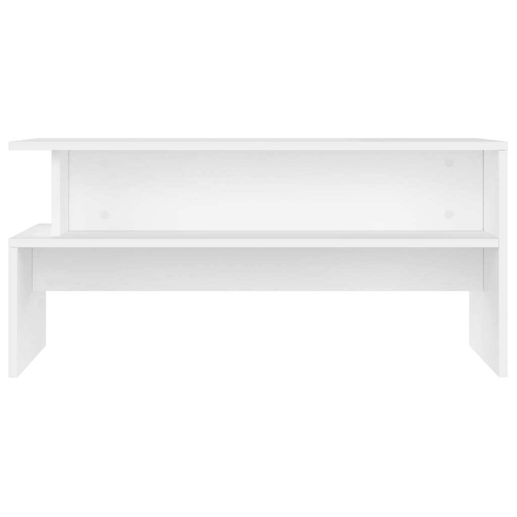 Tavolino da Salotto Bianco 90x55x42,5 cm in Legno Multistrato