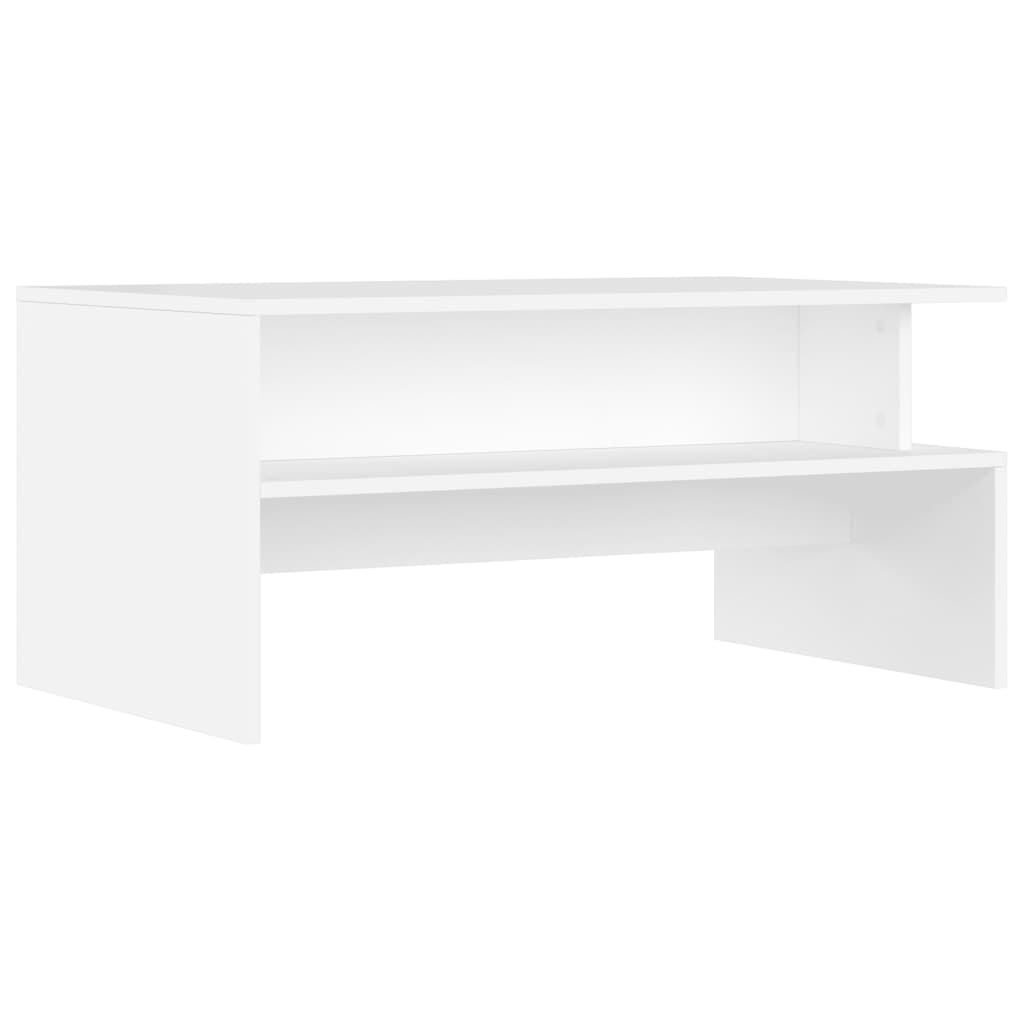 Tavolino da Salotto Bianco 90x55x42,5 cm in Legno Multistrato