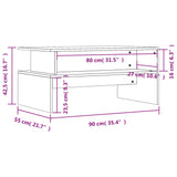 Tavolino da Salotto Bianco 90x55x42,5 cm in Legno Multistrato