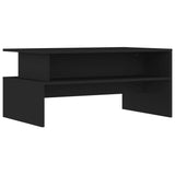 Tavolino da Salotto Nero 90x55x42,5 cm in Legno Multistrato