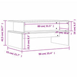 Tavolino da Salotto Nero 90x55x42,5 cm in Legno Multistrato