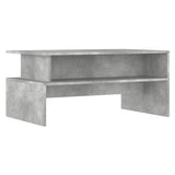 Tavolino Salotto Grigio Cemento 90x55x42,5 cm Legno Multistrato