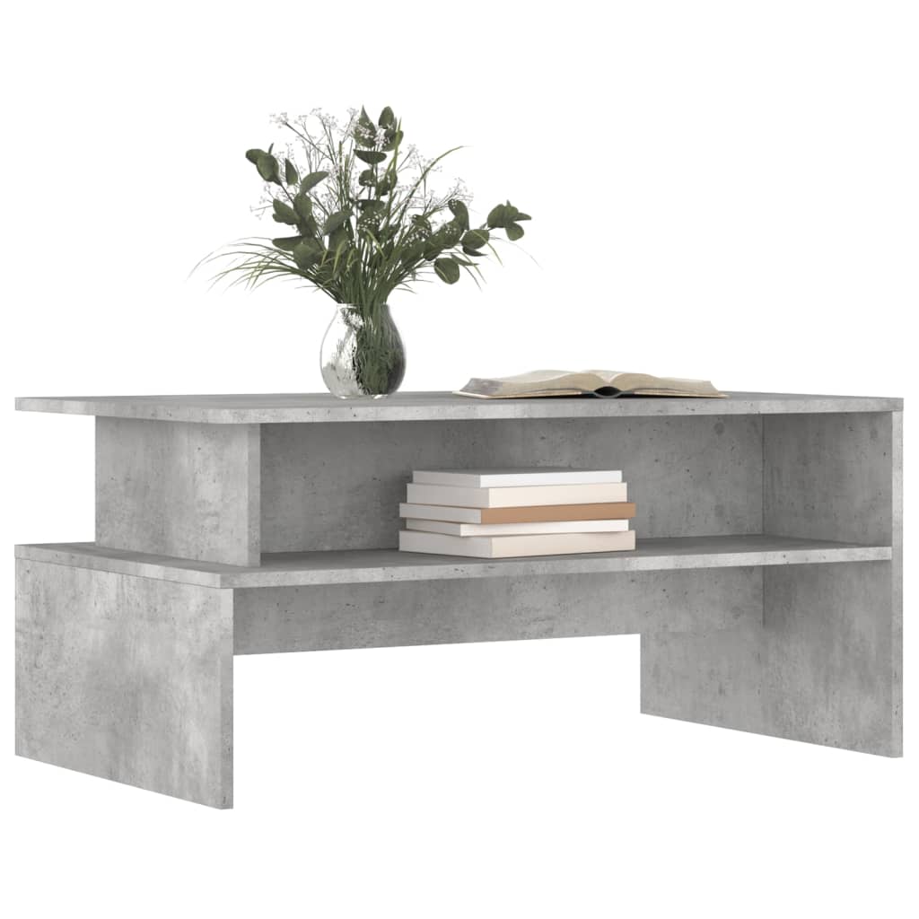 Tavolino Salotto Grigio Cemento 90x55x42,5 cm Legno Multistrato