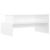 Tavolino Salotto Bianco Lucido 90x55x42,5 cm Legno Multistrato