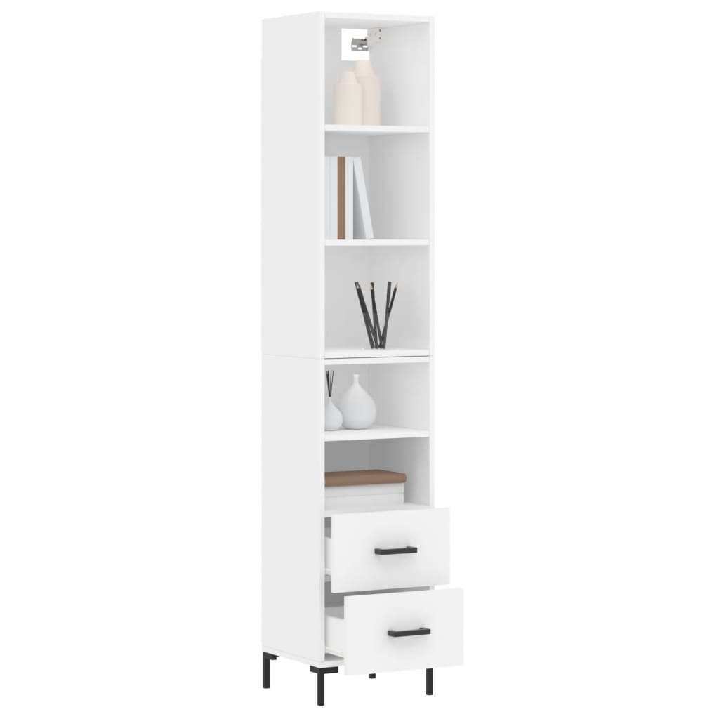 Credenza Bianca 34,5x34x180 cm in Legno Multistrato