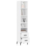 Credenza Bianca 34,5x34x180 cm in Legno Multistrato