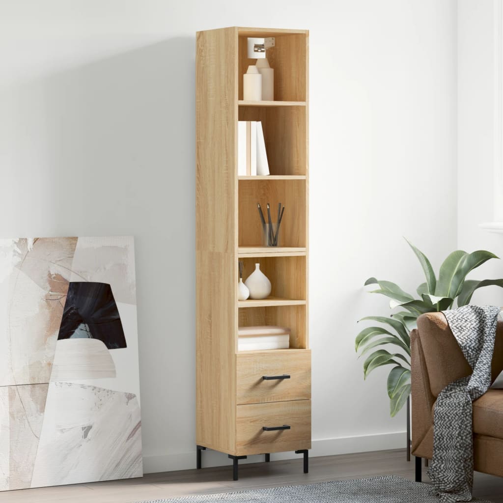 Credenza Rovere Sonoma 34,5x34x180 cm in Legno Multistrato