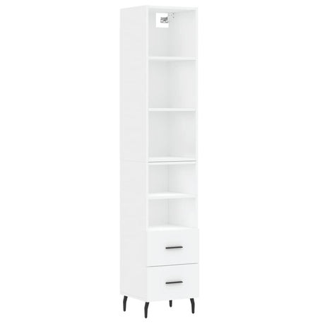 Credenza Bianca 34,5x34x180 cm in Legno Multistrato