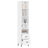 Credenza Bianca 34,5x34x180 cm in Legno Multistrato
