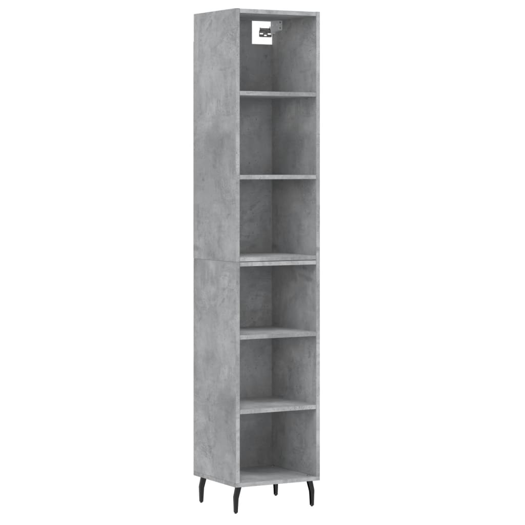 Credenza Grigio Cemento 34,5x32,5x180 cm in Legno Multistrato