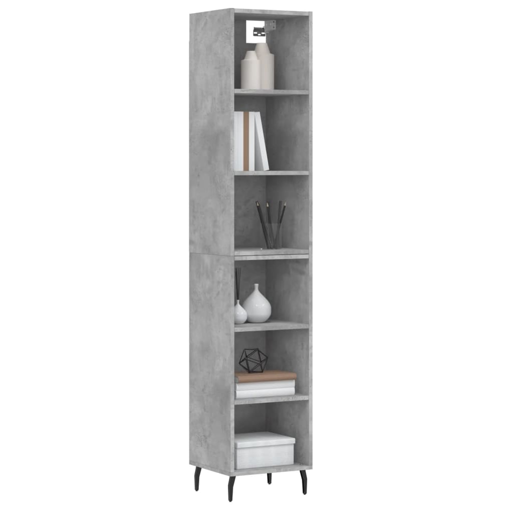 Credenza Grigio Cemento 34,5x32,5x180 cm in Legno Multistrato