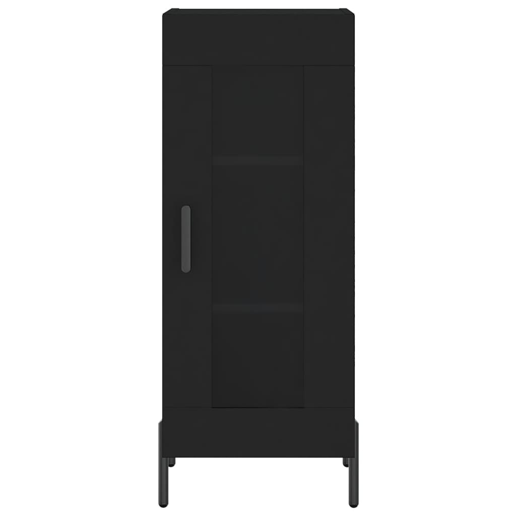 Credenza Nera 34,5x34x180 cm in Legno Multistrato