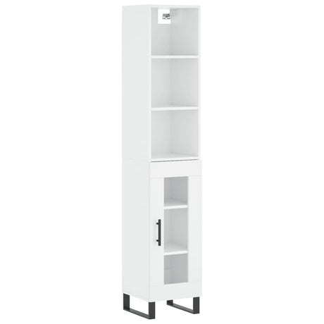 Credenza Bianca 34,5x34x180 cm in Legno Multistrato