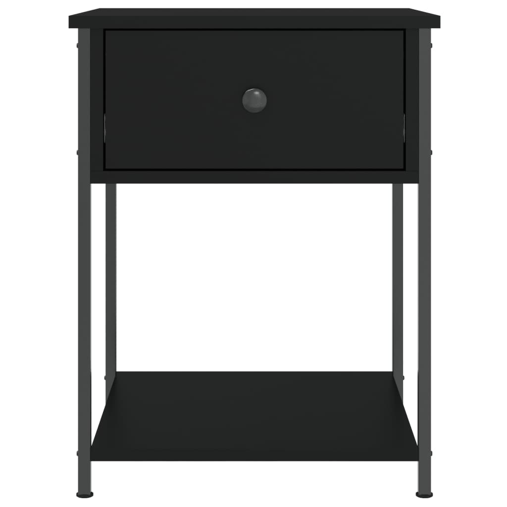 Comodino Nero 44x45x58 cm in Legno Multistrato