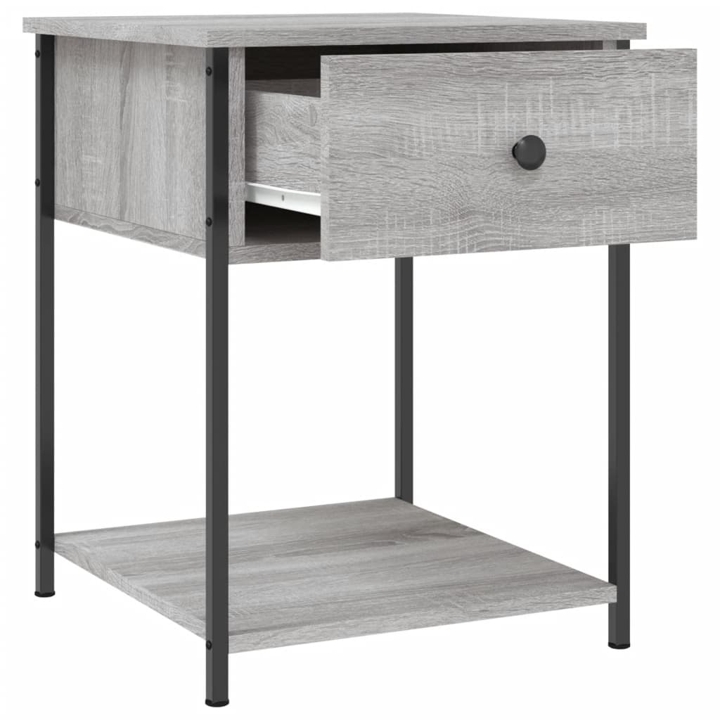 Comodino Grigio Sonoma 44x45x58 cm in Legno Multistrato