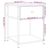 Comodino Grigio Sonoma 44x45x58 cm in Legno Multistrato