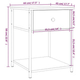 Comodino Marrone Fumo 44x45x58 cm in Legno Multistrato