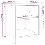 Comodino Rovere Sonoma 40x42x50 cm in Legno Multistrato